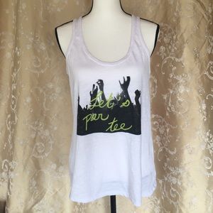 White Tank Top with “Let’s Par Tee” Print